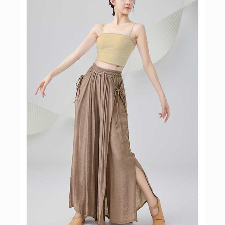 Pantalones anchos de lino y algodón sueltos de color sólido con piedras de Buddha Stones para yoga, danza clásica - image 10