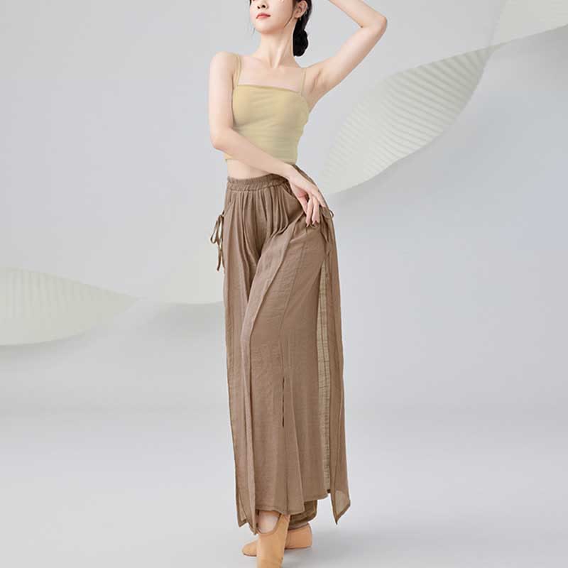 Pantalones anchos de lino y algodón sueltos de color sólido con piedras de Buddha Stones para yoga, danza clásica - image 11