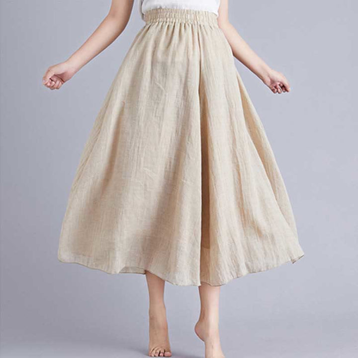 Buddha Stones - Pantalones de pierna ancha para mujer, estilo casual, sueltos, de algodón y lino, para yoga y danza - Albaricoque - US2, UK/AU6, EU34 (M) - image 29