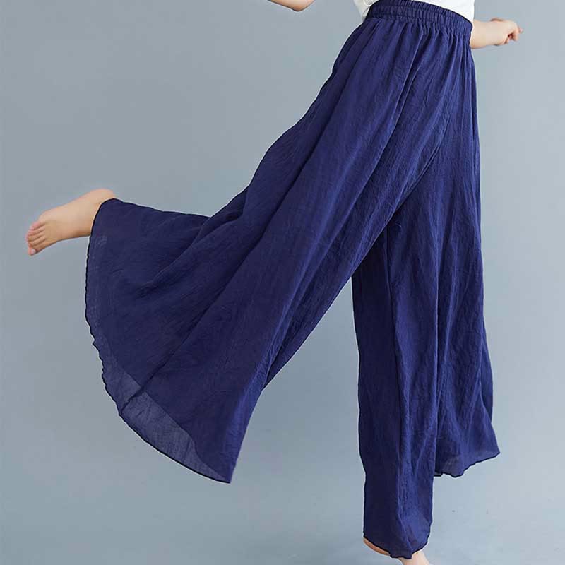 Buddha Stones - Pantalones de pierna ancha para mujer, estilo casual, sueltos, de algodón y lino, para yoga y danza - image 44