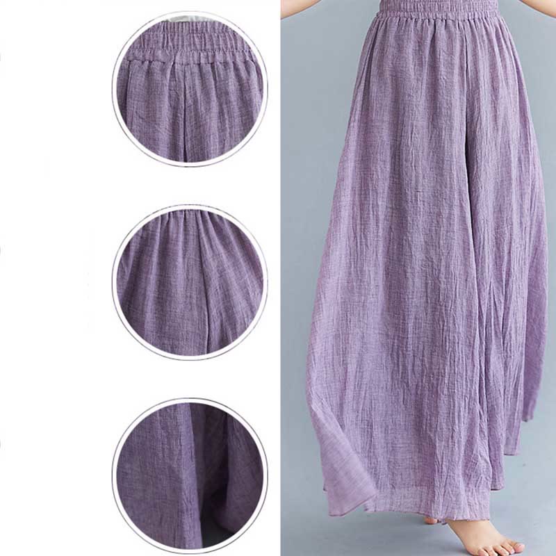 Buddha Stones - Pantalones de pierna ancha para mujer, estilo casual, sueltos, de algodón y lino, para yoga y danza - image 28