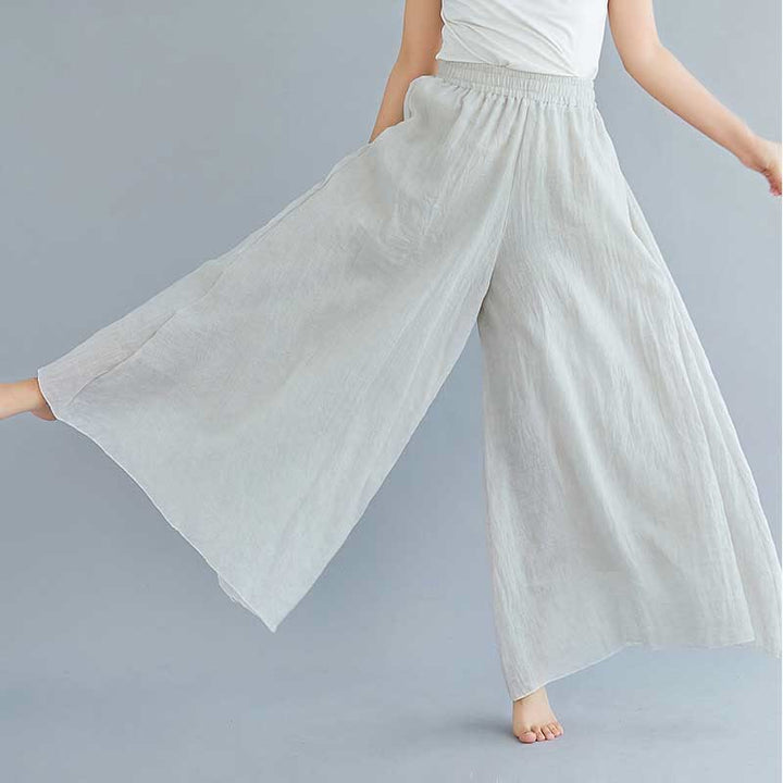 Buddha Stones - Pantalones de pierna ancha para mujer, estilo casual, sueltos, de algodón y lino, para yoga y danza - image 2