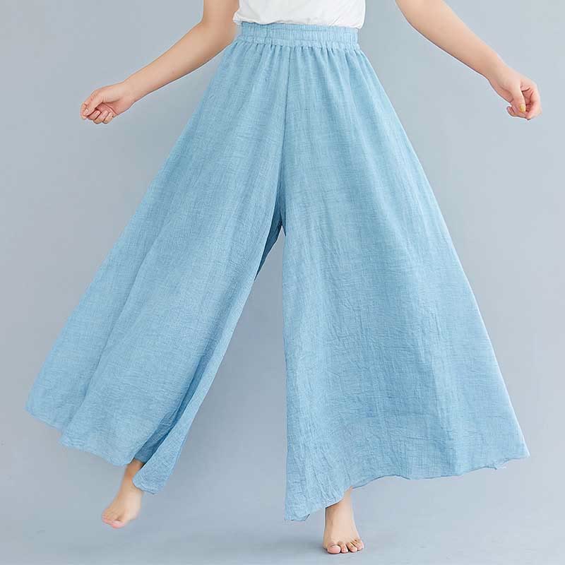 Buddha Stones - Pantalones de pierna ancha para mujer, estilo casual, sueltos, de algodón y lino, para yoga y danza - image 35