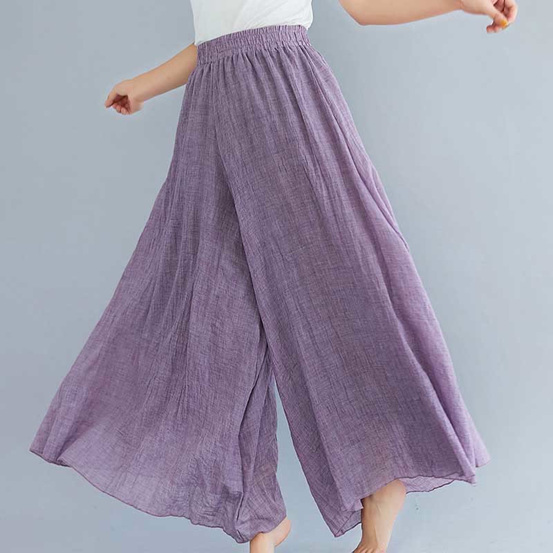 Buddha Stones - Pantalones de pierna ancha para mujer, estilo casual, sueltos, de algodón y lino, para yoga y danza - image 24