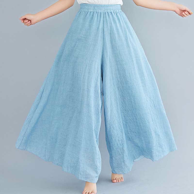 Buddha Stones - Pantalones de pierna ancha para mujer, estilo casual, sueltos, de algodón y lino, para yoga y danza - image 34