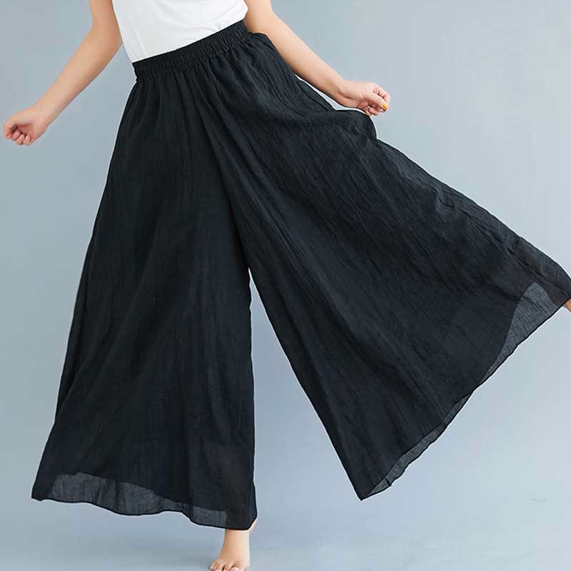 Buddha Stones - Pantalones de pierna ancha para mujer, estilo casual, sueltos, de algodón y lino, para yoga y danza - image 10
