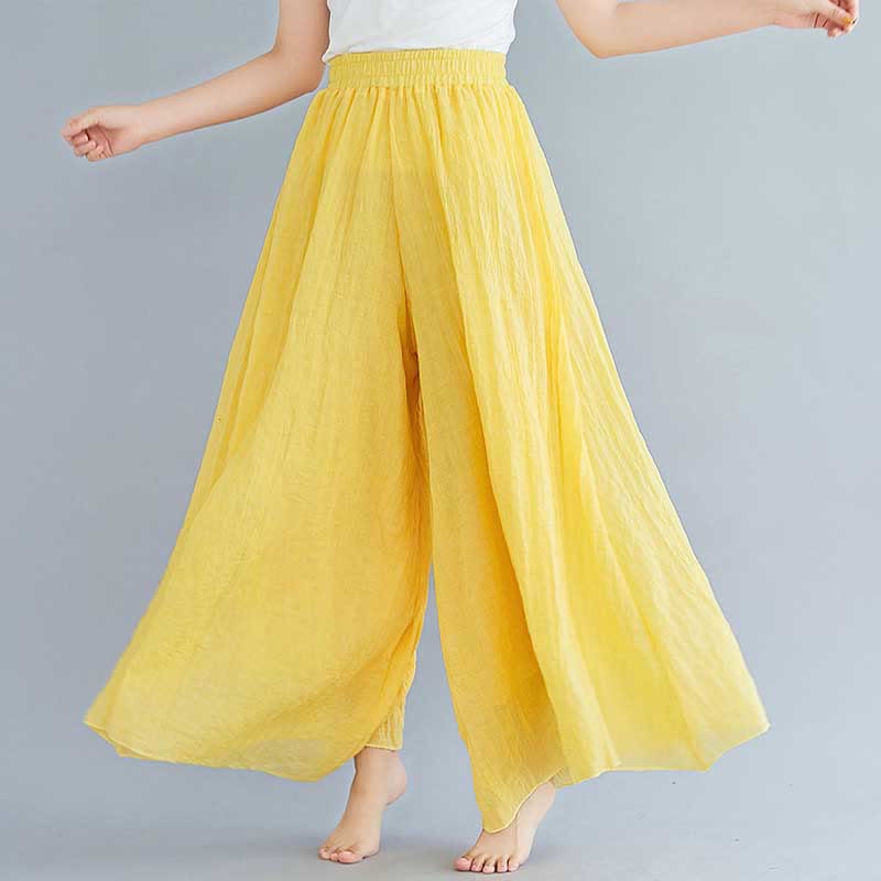 Buddha Stones - Pantalones de pierna ancha para mujer, estilo casual, sueltos, de algodón y lino, para yoga y danza - image 7