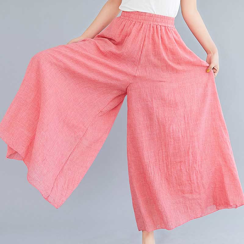 Buddha Stones - Pantalones de pierna ancha para mujer, estilo casual, sueltos, de algodón y lino, para yoga y danza - image 18
