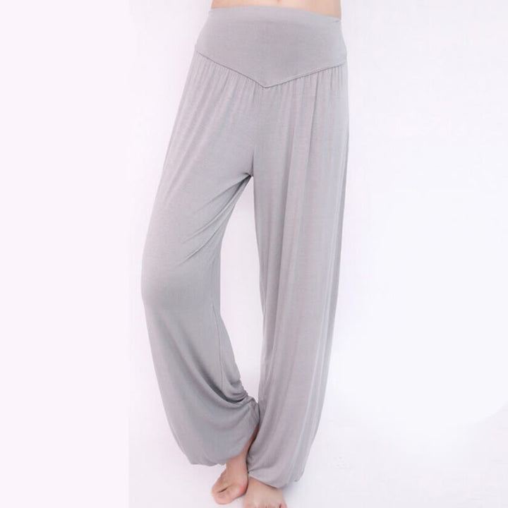 Pantalones largos tipo harén para yoga y danza con Buddha Stones en color liso - image 9