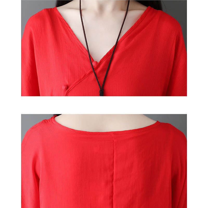 Vestido túnica midi con cuello en V y piedras de Buddha Stones, pantalones de pierna ancha, ropa de práctica Zen para meditación y baile - image 16