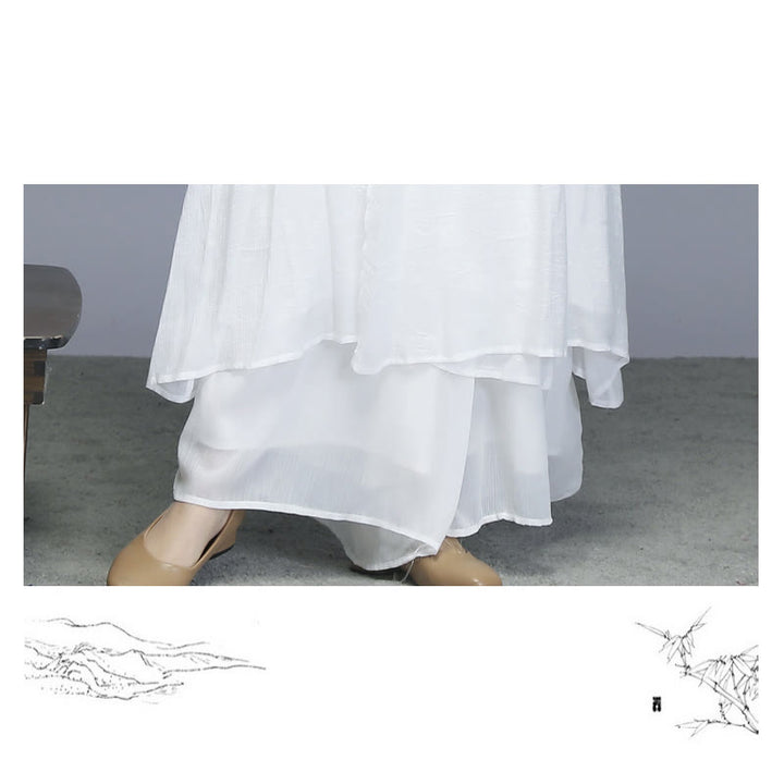Vestido midi estilo Hanfu con Buddha Stones y pantalones de pierna ancha para meditación, práctica de yoga y danza. - image 13
