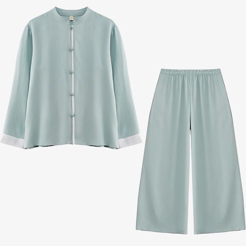 Conjunto de ropa de lino y algodón para mujer, camisa de manga larga, Top, pantalones, meditación Zen, Tai Chi, 2 uds. , Buddha Stones - image 21