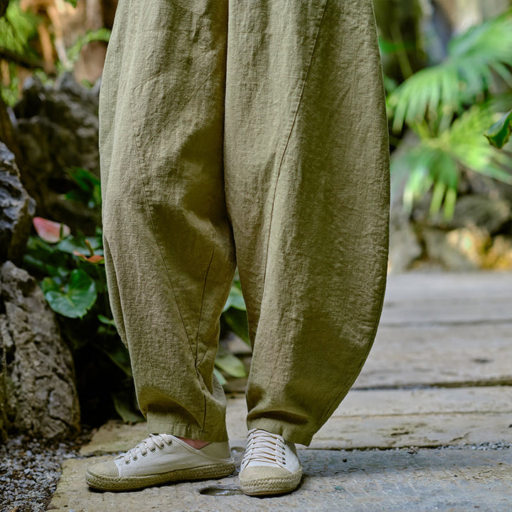 Pantalones harén de yoga sueltos de color sólido con Buddha Stones y bolsillos - image 2