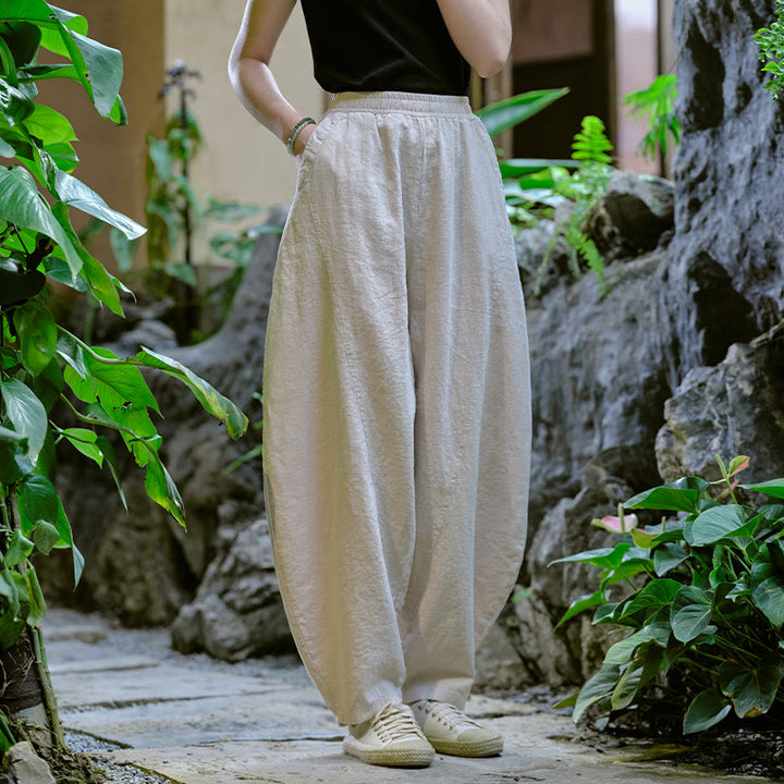 Pantalones harén de yoga sueltos de color sólido con Buddha Stones y bolsillos - image 11