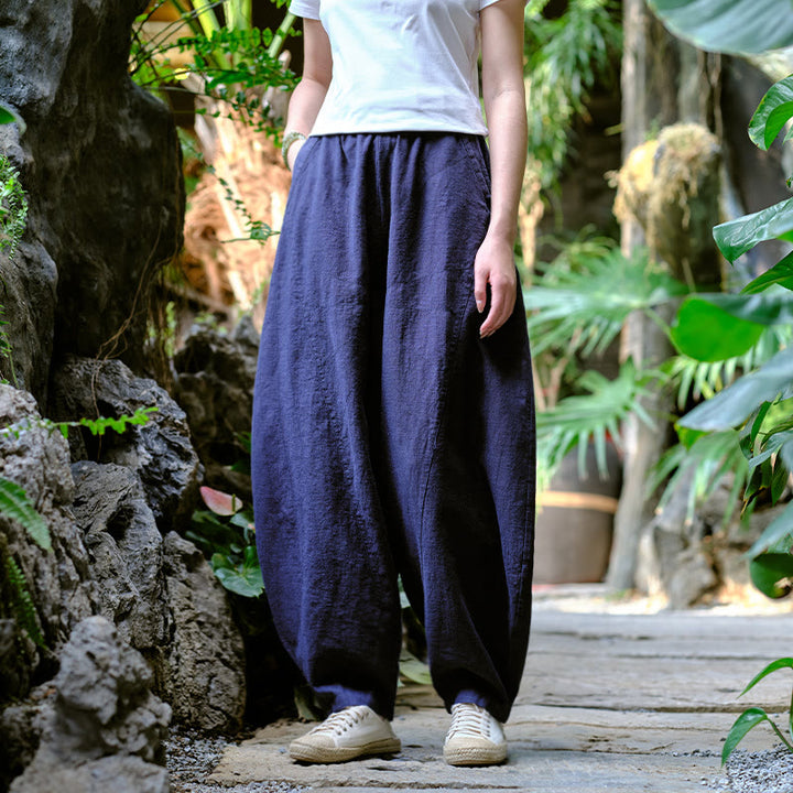 Pantalones harén de yoga sueltos de color sólido con Buddha Stones y bolsillos - image 21
