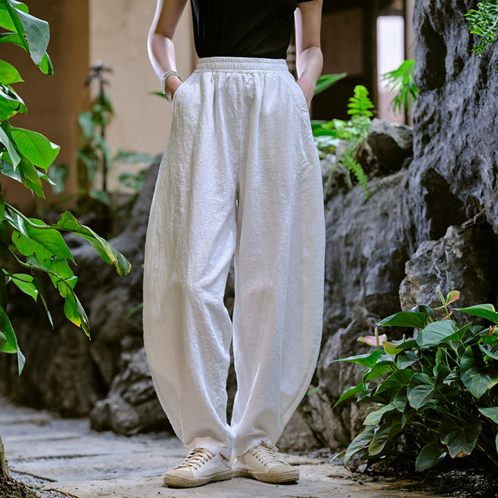 Pantalones harén de yoga sueltos de color sólido con Buddha Stones y bolsillos - image 26