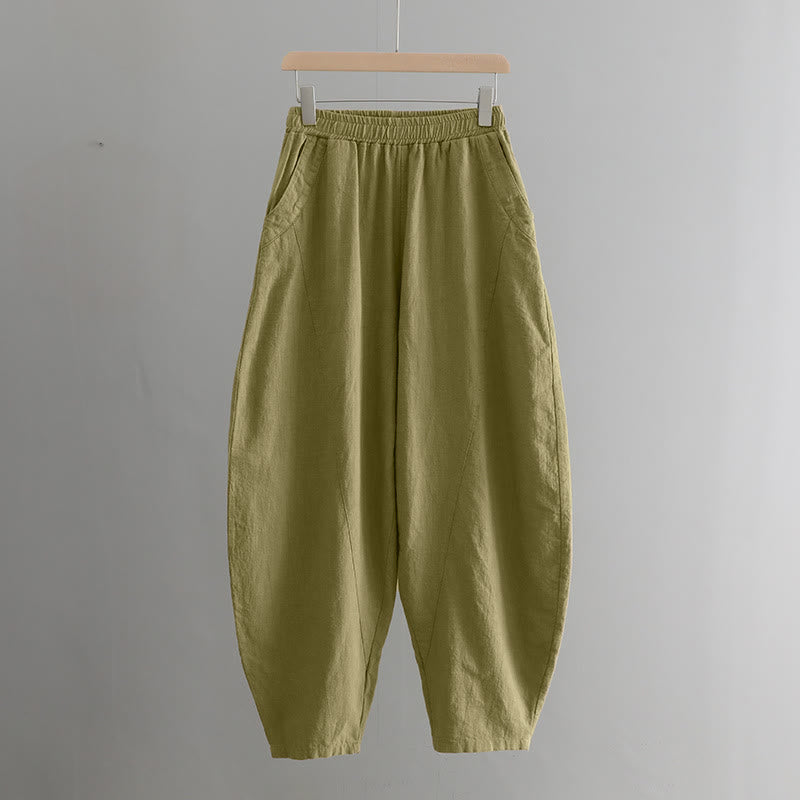 Pantalones harén de yoga sueltos de color sólido con Buddha Stones y bolsillos - image 6