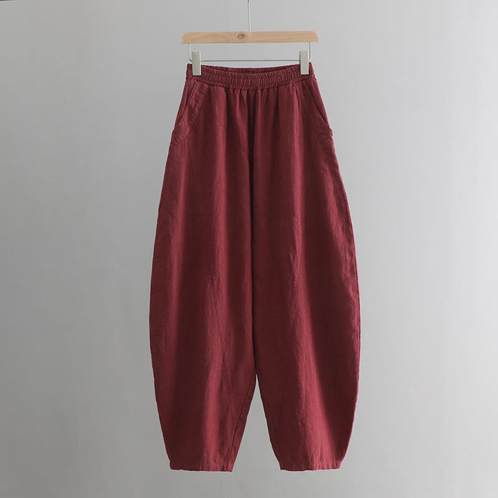 Pantalones harén de yoga sueltos de color sólido con Buddha Stones y bolsillos - image 40