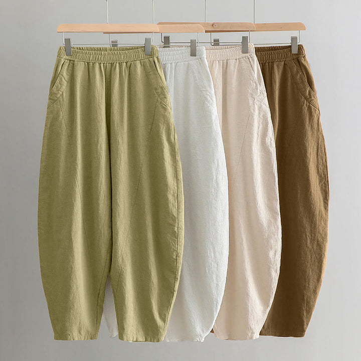 Pantalones harén de yoga sueltos de color sólido con Buddha Stones y bolsillos - image 49