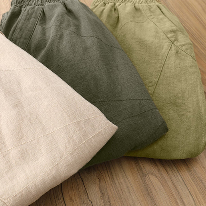 Pantalones harén de yoga sueltos de color sólido con Buddha Stones y bolsillos - image 52