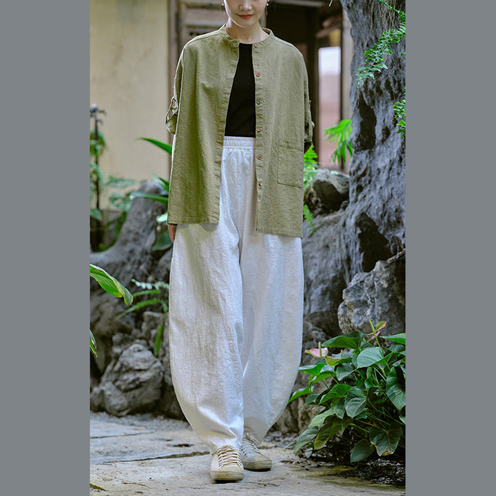 Pantalones harén de yoga sueltos de color sólido con Buddha Stones y bolsillos - image 27