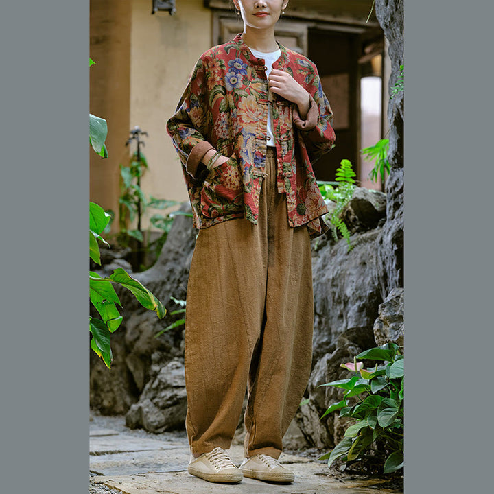 Pantalones harén de yoga sueltos de color sólido con Buddha Stones y bolsillos - image 42