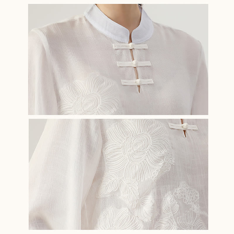 Conjunto de ropa de uniforme de Tai Chi para mujer, 2 uds., manga larga, botón de rana, meditación, oración, práctica Zen, Buddha Stones - image 8