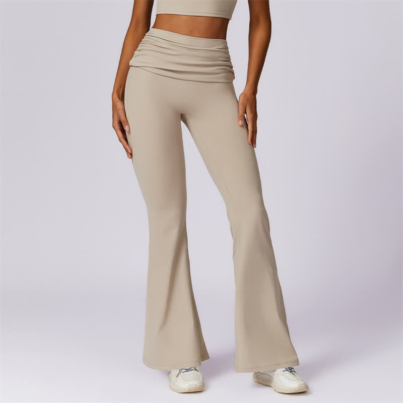 Buddha Stones Sin Mangas Sin Espalda Correa Tank Top Bra Pantalones Acampanados Deportes Fitness Yoga - Beige - Pantalones - US8-10, UK/AU12-14, EU40-42 (XL) - image 57