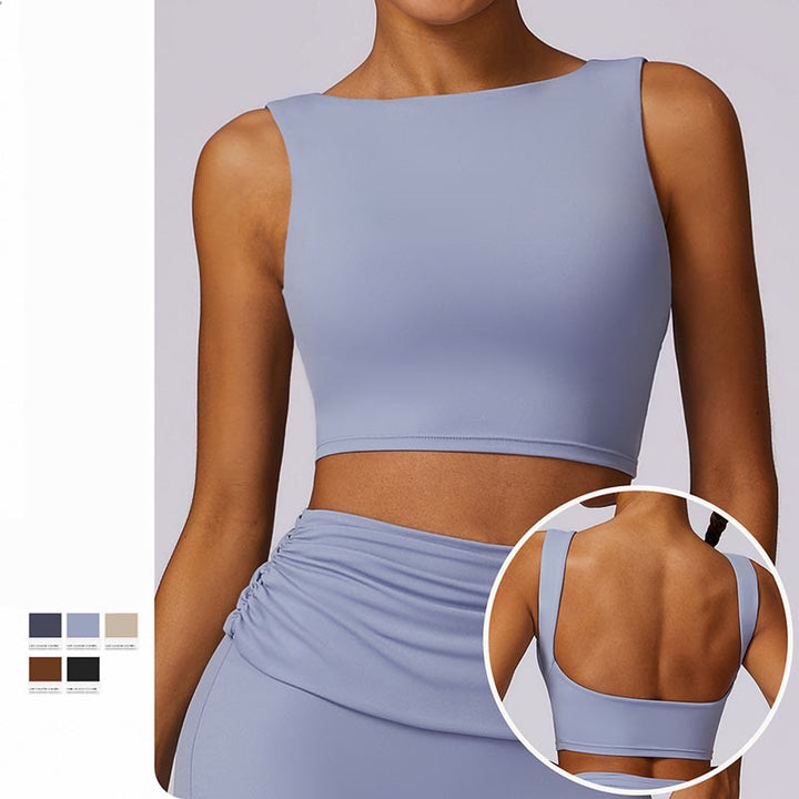 Buddha Stones Sin Mangas Sin Espalda Correa Tank Top Bra Pantalones Acampanados Deportes Fitness Yoga - image 8