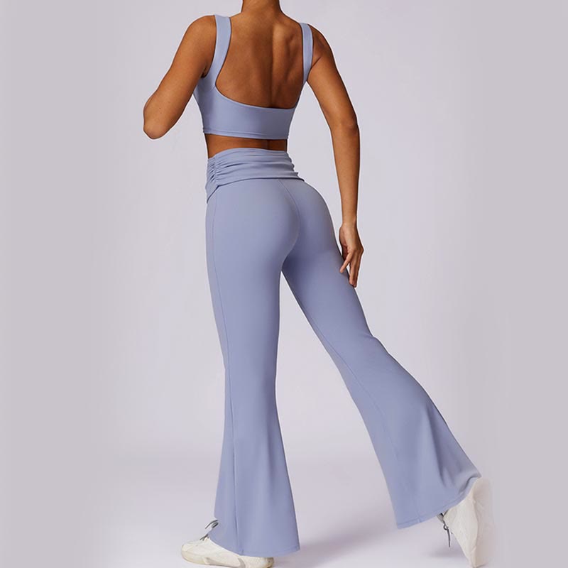 Buddha Stones Sin Mangas Sin Espalda Correa Tank Top Bra Pantalones Acampanados Deportes Fitness Yoga - image 23