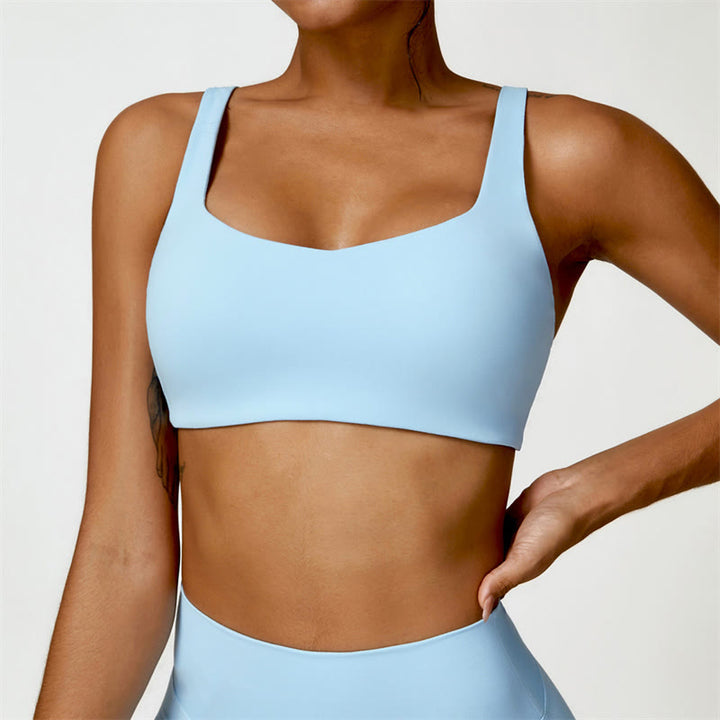 Buddha Stones Gimnasio Deportes Yoga Sin Espalda Bra Crop Tank Top Pantalones Cortos - Azul - Arriba - US6，UK/AU10，EU38 (XL) - image 12