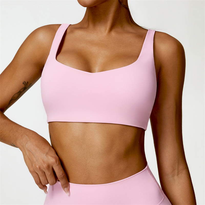 Buddha Stones Gimnasio Deportes Yoga Sin Espalda Bra Crop Tank Top Pantalones Cortos - Rosa - Arriba - US6，UK/AU10，EU38 (XL) - image 36