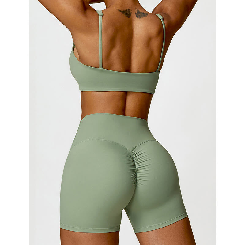 Buddha Stones Gimnasio Deportes Yoga Sin Espalda Bra Crop Tank Top Pantalones Cortos - image 34