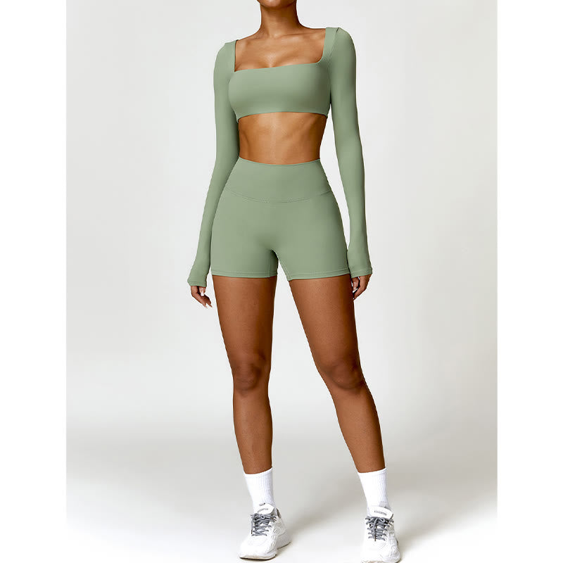 Buddha Stones Gimnasio Deportes Yoga Sin Espalda Bra Crop Tank Top Pantalones Cortos - image 35