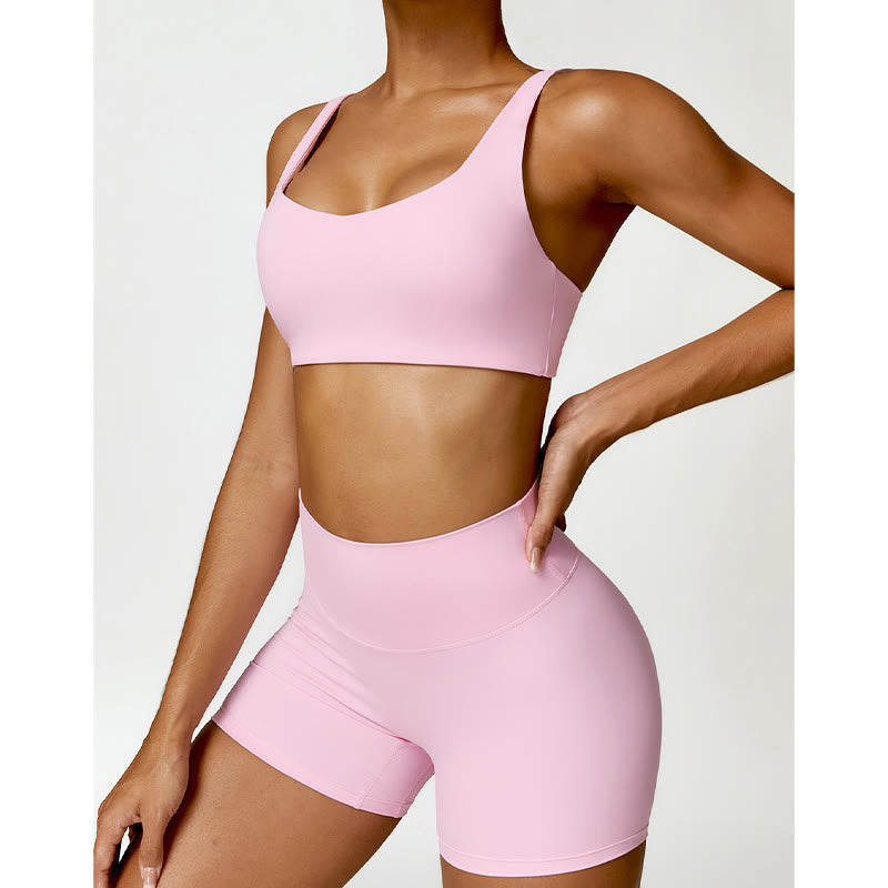 Buddha Stones Gimnasio Deportes Yoga Sin Espalda Bra Crop Tank Top Pantalones Cortos - image 38