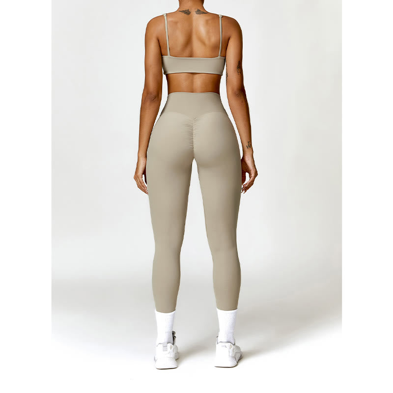 Buddha Stones Gimnasio Deportes Yoga Sin Espalda Bra Crop Tank Top Pantalones Cortos - image 60