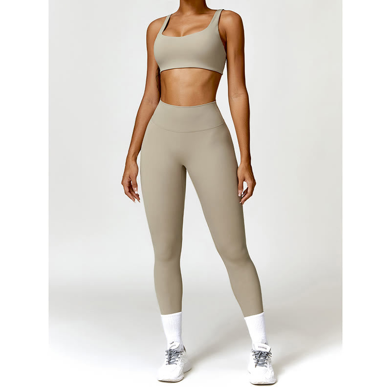 Buddha Stones Gimnasio Deportes Yoga Sin Espalda Bra Crop Tank Top Pantalones Cortos - image 59