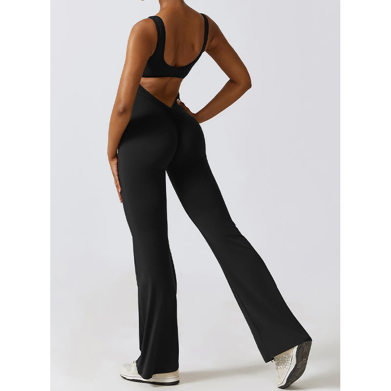 Buddha Stones - Mono sin mangas para mujer, pantalones acampanados, deportes, fitness, yoga - image 3