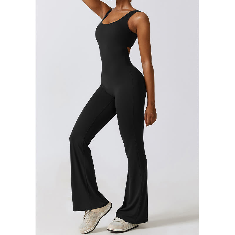Buddha Stones - Mono sin mangas para mujer, pantalones acampanados, deportes, fitness, yoga - image 2
