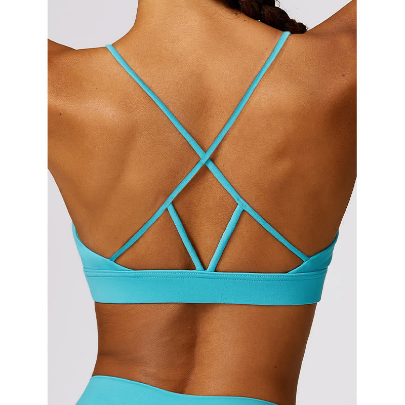 Buddha Stones Gimnasio Deportes Yoga Sin Espalda Bra Crop Tank Top Pantalones Cortos Transpirables - image 10