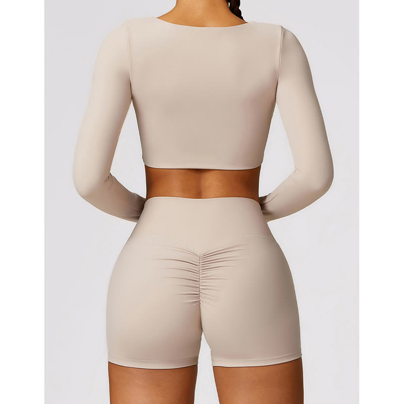 Buddha Stones Gimnasio Deportes Yoga Sin Espalda Bra Crop Tank Top Pantalones Cortos Transpirables - image 18