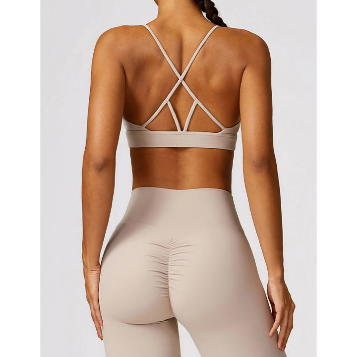Buddha Stones Gimnasio Deportes Yoga Sin Espalda Bra Crop Tank Top Pantalones Cortos Transpirables