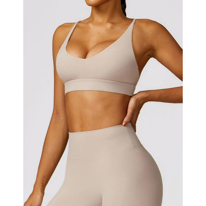 Buddha Stones Gimnasio Deportes Yoga Sin Espalda Bra Crop Tank Top Pantalones Cortos Transpirables - image 28