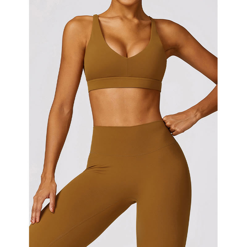 Buddha Stones Gimnasio Deportes Yoga Sin Espalda Bra Crop Tank Top Pantalones Cortos Transpirables