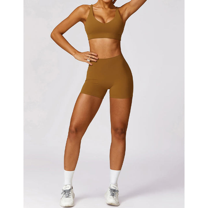 Buddha Stones Gimnasio Deportes Yoga Sin Espalda Bra Crop Tank Top Pantalones Cortos Transpirables - image 51