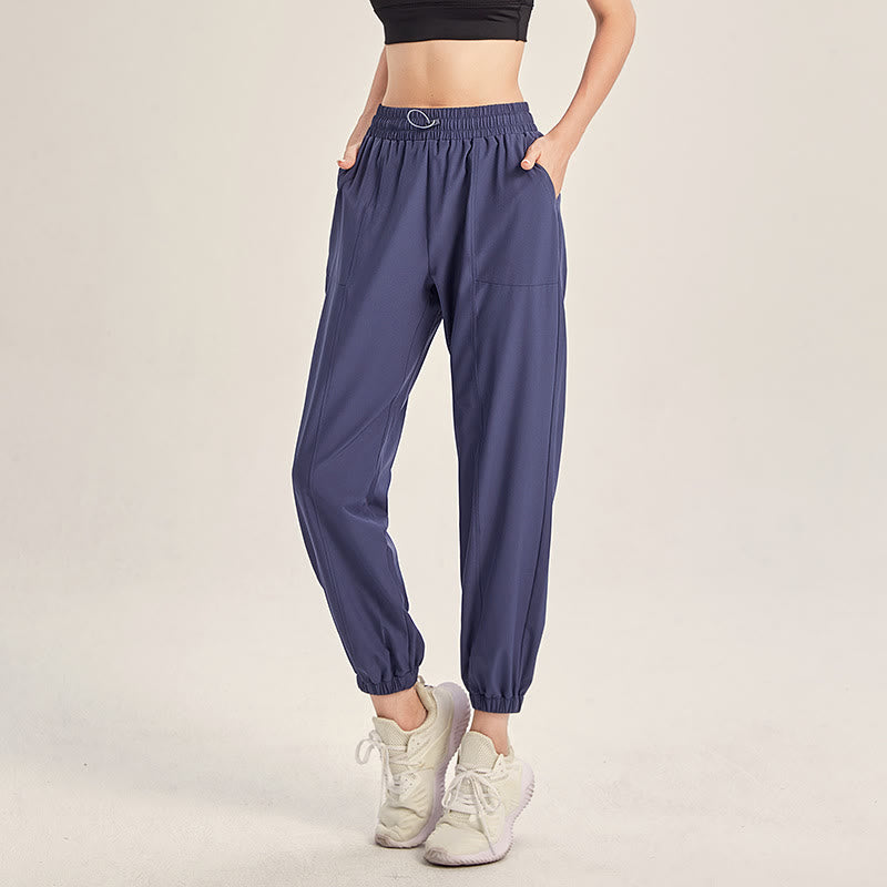 Pantalones deportivos de yoga con bolsillos Buddha Stones Fitness - Azul - US18, UK/AU22, EU50 (5XL) - image 0