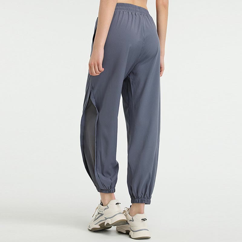 Pantalones deportivos holgados de cintura alta para fitness, yoga y fitness con estampado de Buddha Stones y bolsillos. - image 3