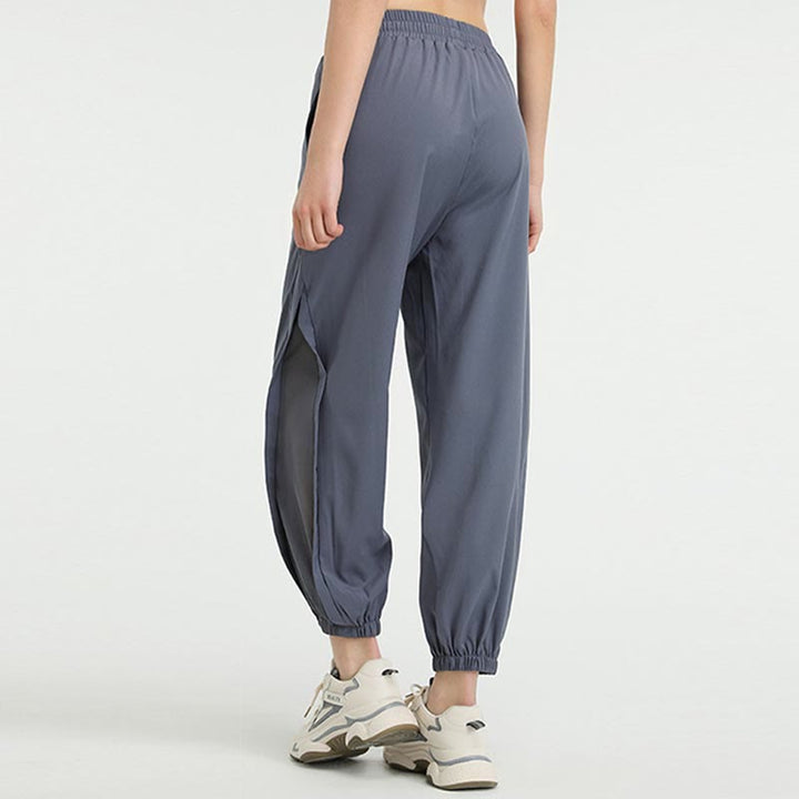 Pantalones deportivos holgados de cintura alta para fitness, yoga y fitness con estampado de Buddha Stones y bolsillos. - image 3