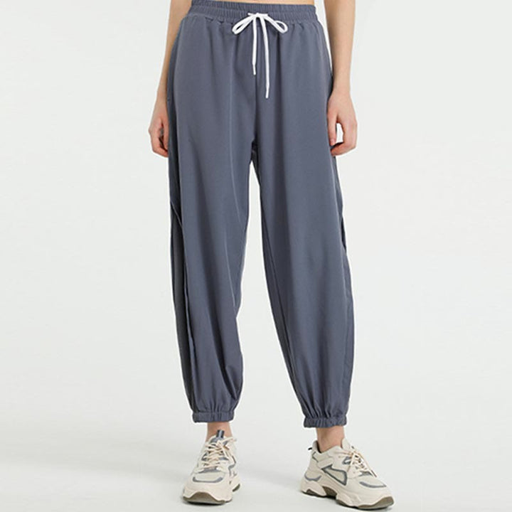 Pantalones deportivos holgados de cintura alta para fitness, yoga y fitness con estampado de Buddha Stones y bolsillos. - image 2