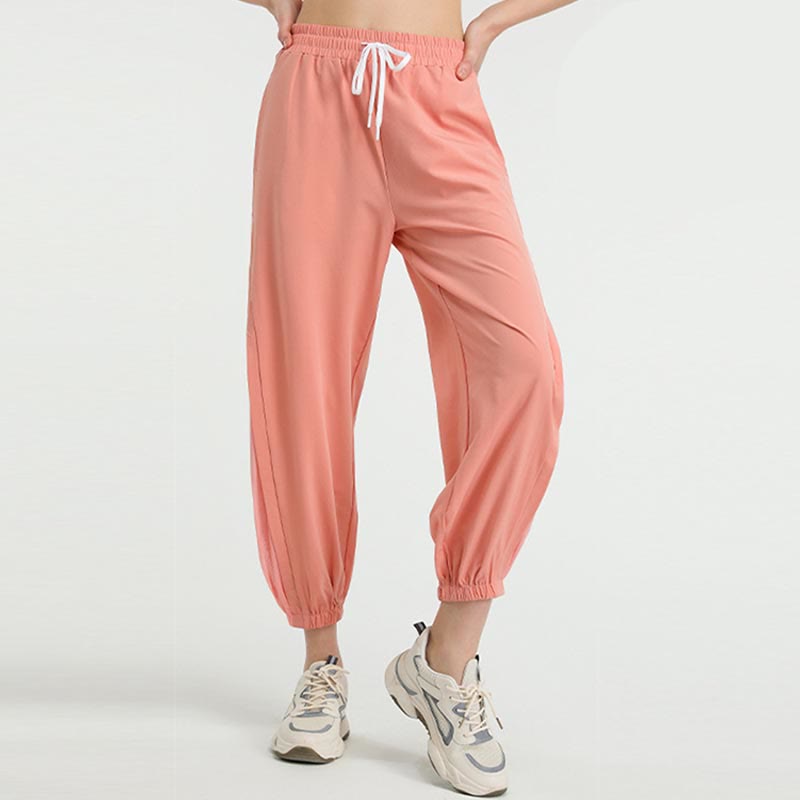 Pantalones deportivos holgados de cintura alta para fitness, yoga y fitness con estampado de Buddha Stones y bolsillos. - Rosa - US8-10, UK/AU12-14, EU40-42 (XL)  - image 11